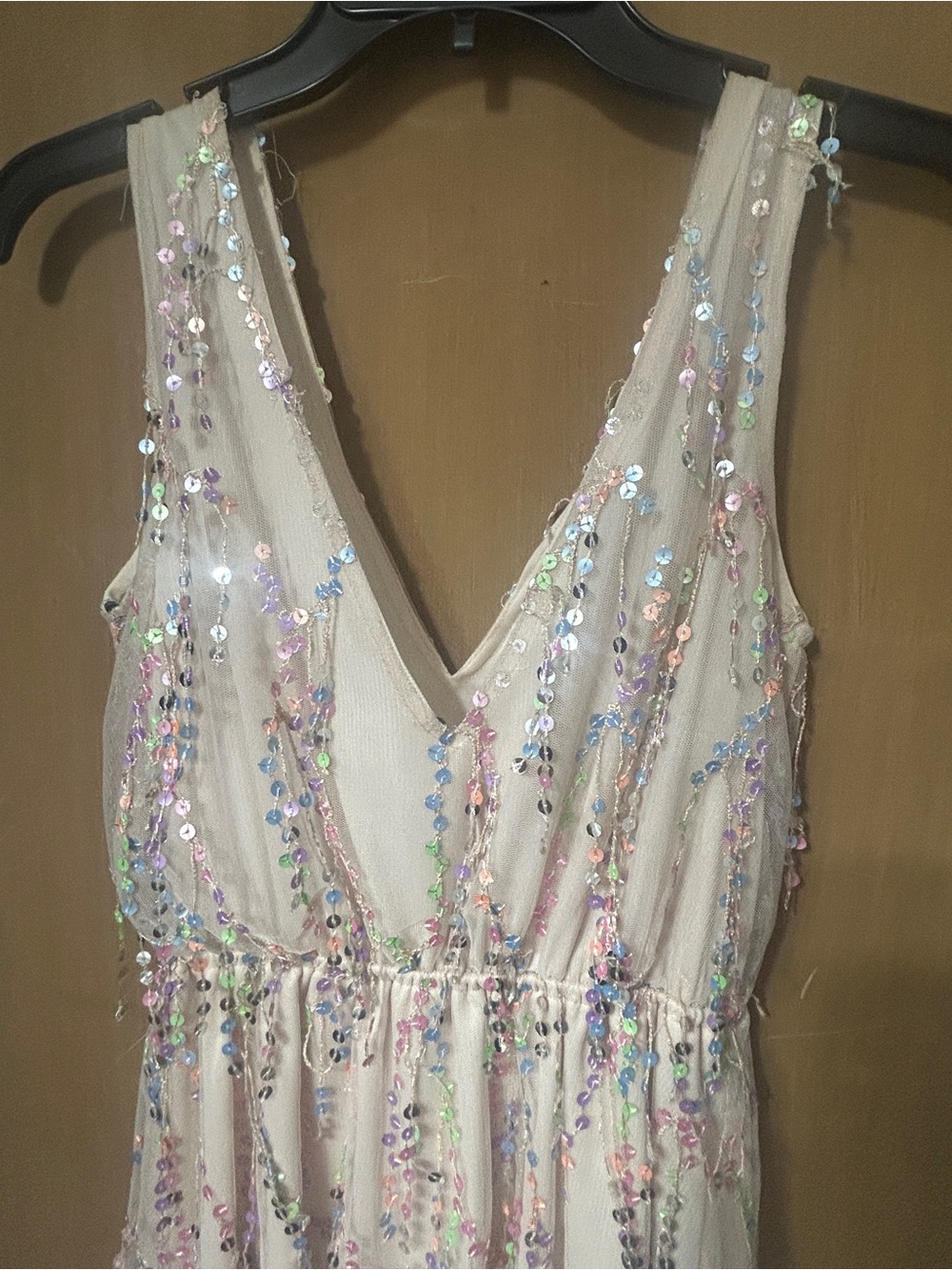 Women’s  Sequin Tulle Party Dress - Blush Pink - Picture 4 of 6